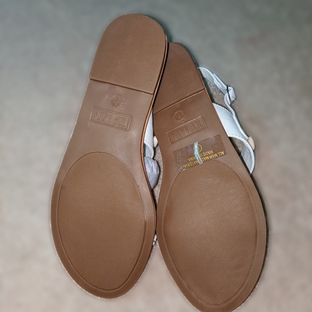 Sea Shell white double strap sandals - Picture 7 of 10